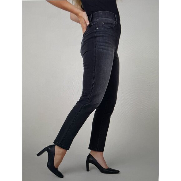 Spanx The Perfect Vintage Straight Ankle Jeans XS Black Stretch Cotton Blend Was - Picture 3 of 14